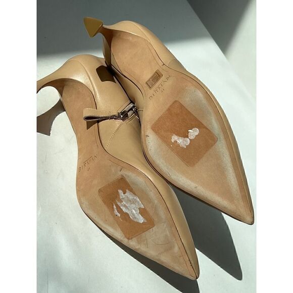 Alexandre Birman Myra 85 Ankle Heeled Boots Women's 10 Beige Leather Kitten Heel - Picture 7 of 10